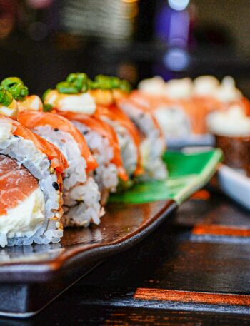 sushi on white ceramic plate