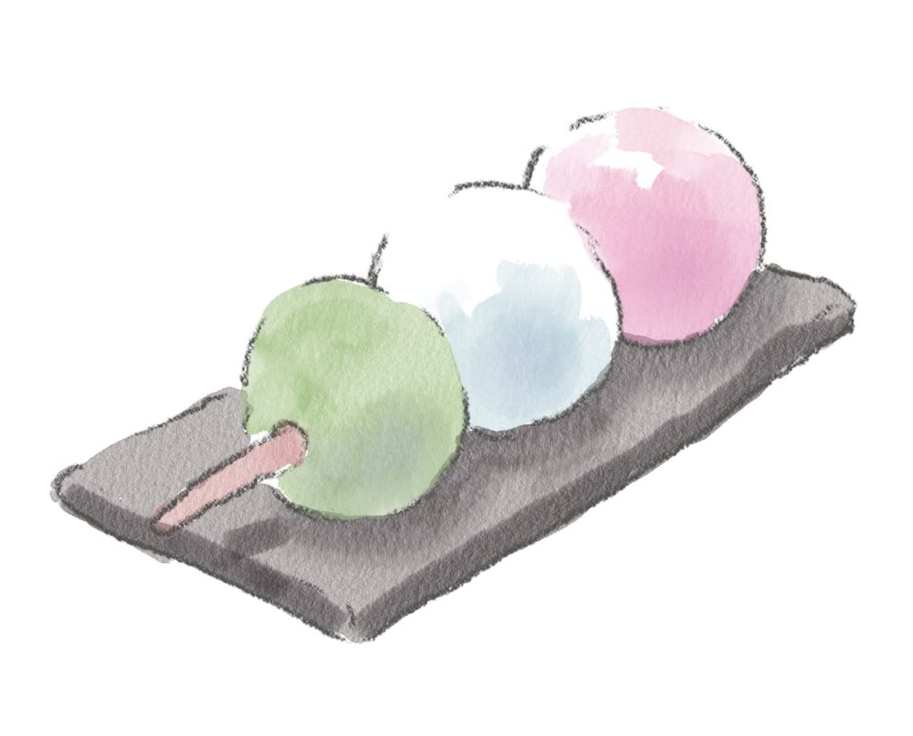 Hanami dango, japanese desserts, dango