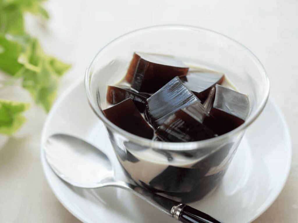 Japanese Coffee Jelly, aesthetic japanese dessert