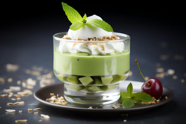 matcha parfait dessert