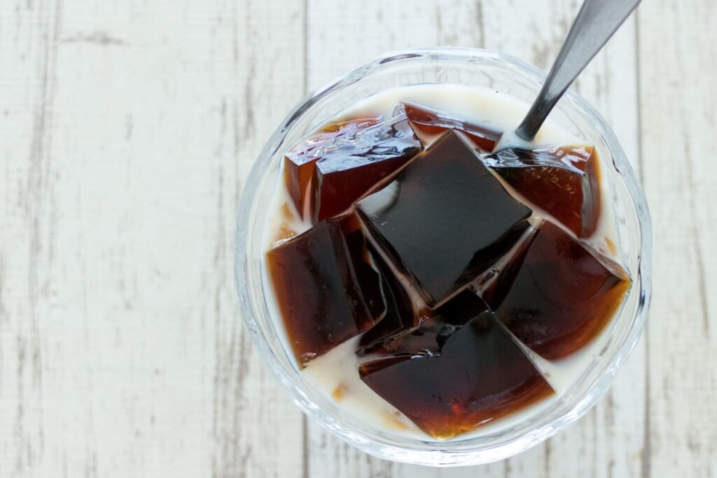 Coffee Jelly, cup of coffee jelly, japanese coffee