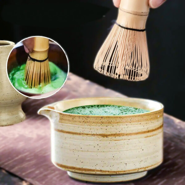 Japanese Matcha Kit with Matcha Bowl, Bamboo Whisk, Whisk Holder and Scoop