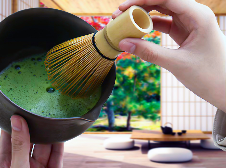 Japanese Matcha Kit with Matcha Bowl, Bamboo Whisk, matcha latte