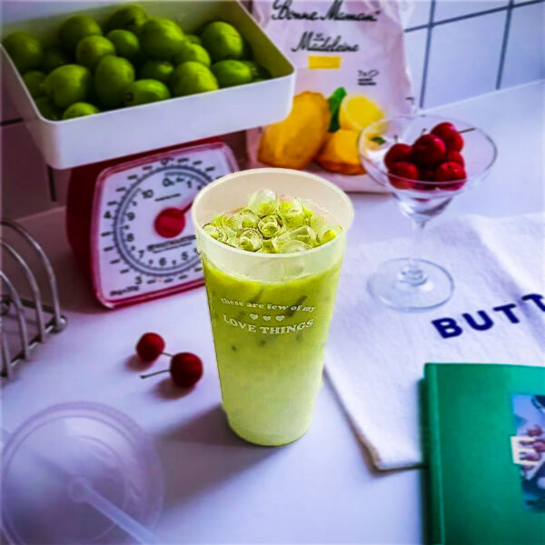 Reusable Matcha Latte Cup – Plastic Cups with Lid and Straw for Matcha, Matcha Latte, Matcha Iced Latte, Coffee or Tea - Image 4