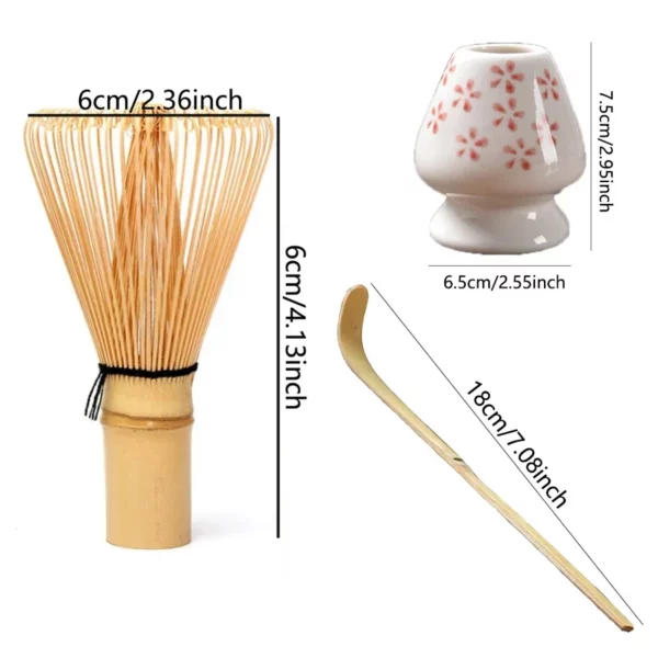 3pcs Japanese Matcha Whisk Set, Traditional Bamboo Matcha Spoon, Whisk and Holder for Latte, Tea Ceremony and Daily Rituals - Image 13