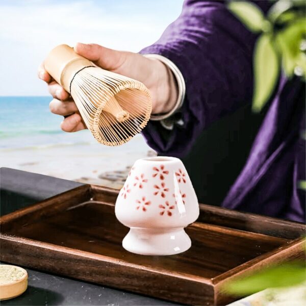 3pcs Japanese Matcha Whisk Set, Traditional Bamboo Matcha Spoon, Whisk and Holder for Latte, Tea Ceremony and Daily Rituals - Image 2