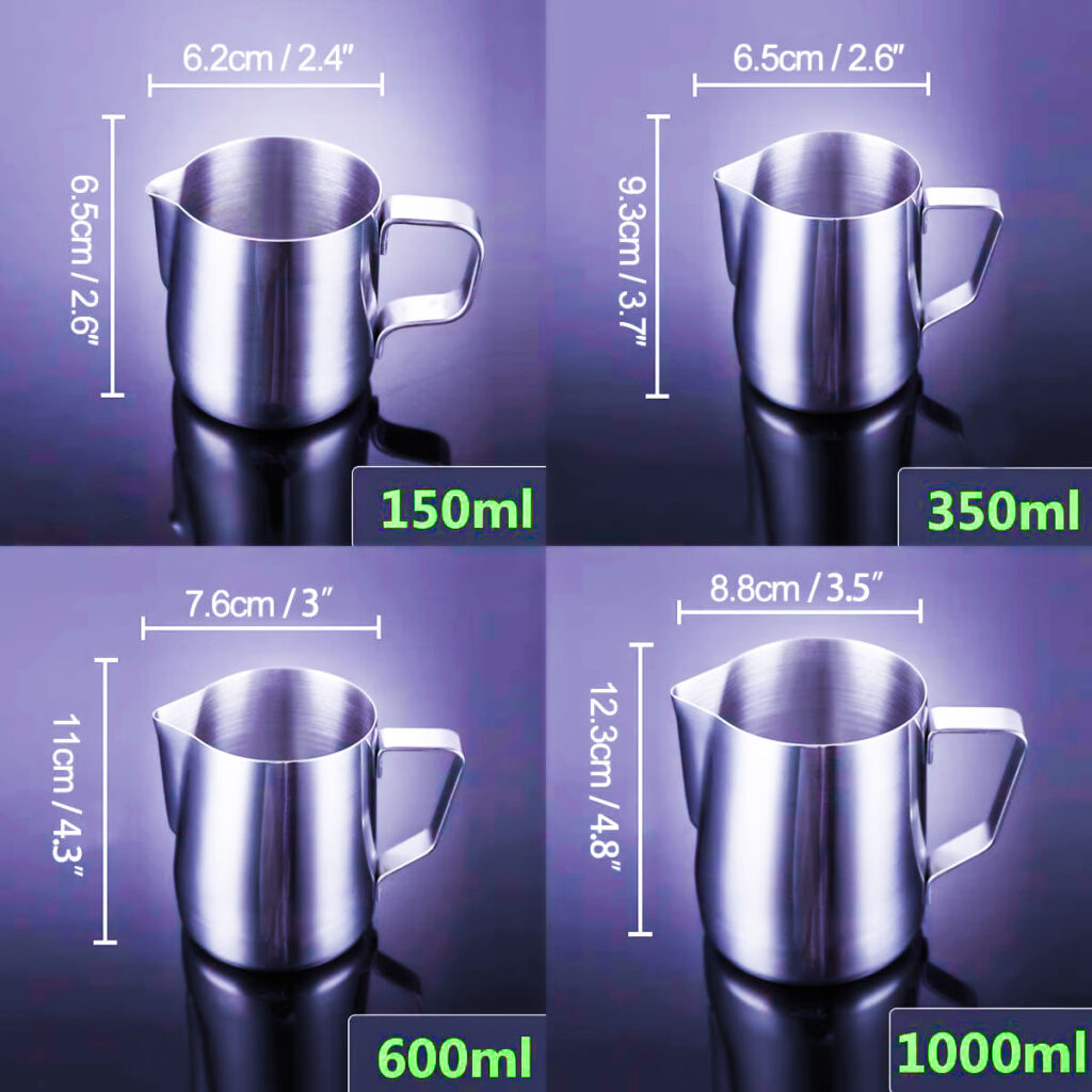 milk pitcher size