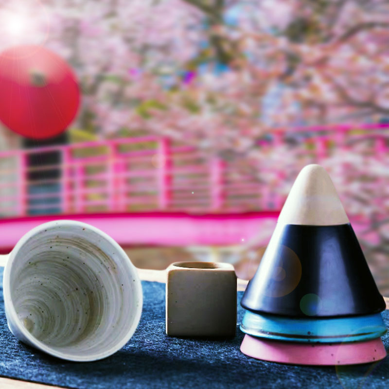 triangular shape ceramic mug
