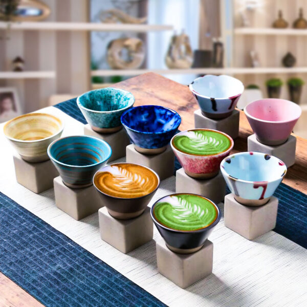triangular shape ceramic mugs